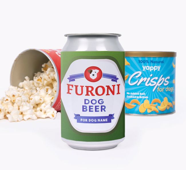 Furoni: Personalised {breedFullName} Beer with Popcorn & Crisps